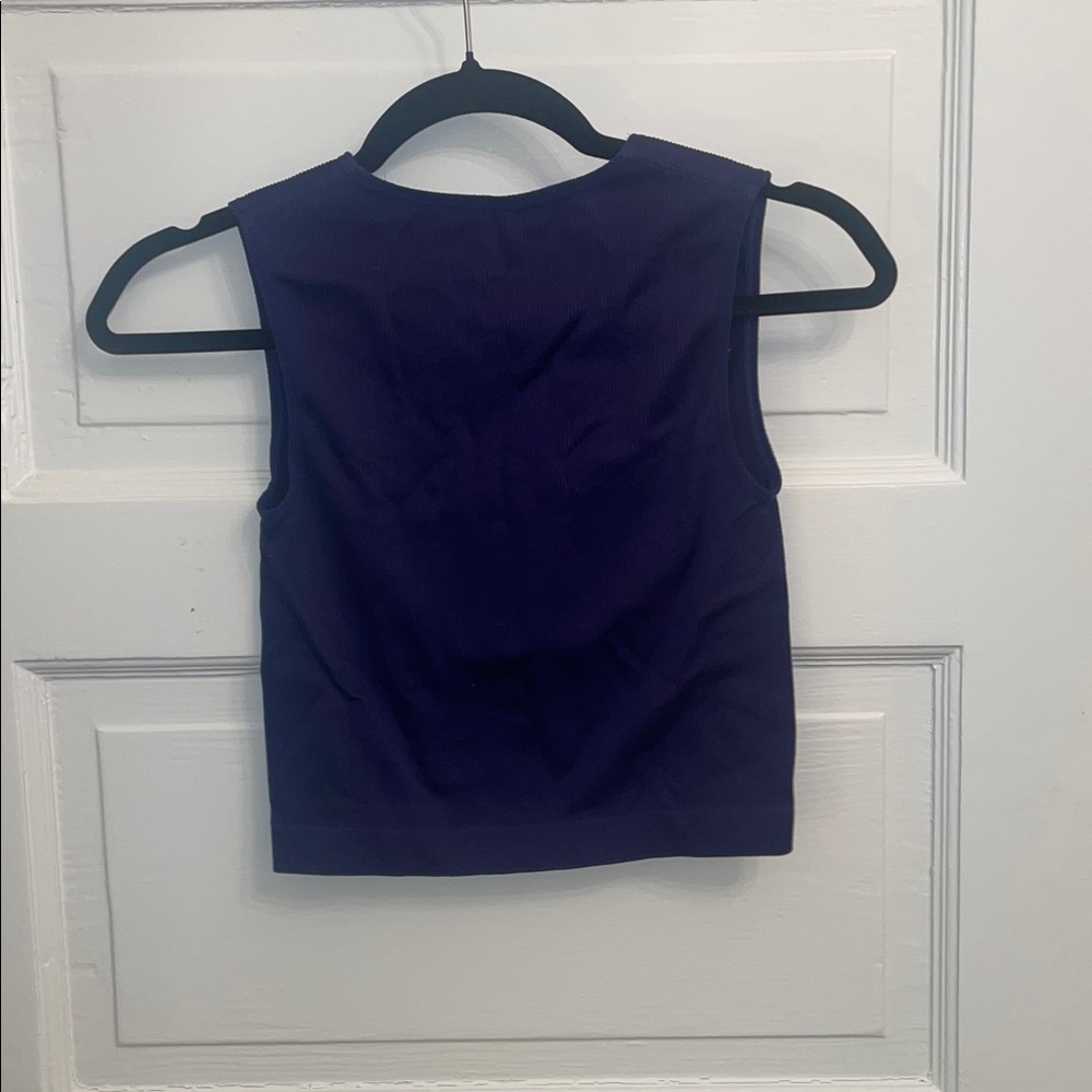 Navy Blue Cropped Tank - Picture 3 of 3